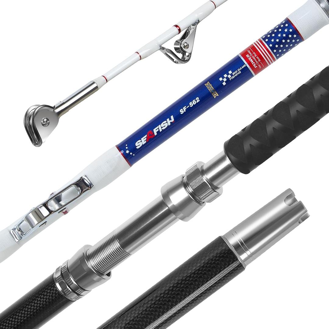 Trolling Rod Saltwater Offshore Big Game Fishing Rod Conventional Boat Rod with Roller Guides