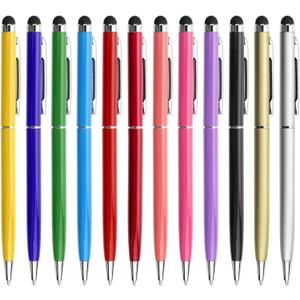 innhom 12 Pack Stylus Pens for Touch Screens Stylus Pen for ipad Compatible with iPad iPhone Tablets Samsung Kindle and Black Ink Ballpoint Pens-2 in 1 Stylists Pens