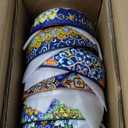 vancasso Cereal Bowls Set of 6, Bohemian Ceramic Soup Bowls, 28 oz Colorful Bowls Set for Kitchen, Dishwasher & Microwave Safe for Salad, Pasta, Rice, Oatmeal, Fruit