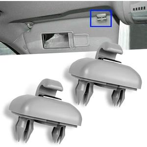 JawGrew Pack of 2 Car Sun Visor Hook, Plastic Durable Rust-Proof Visor Hook Clip Bracket, Precise Fit Replacement 8E0857563AE59 8U0857562A, Compatible with Audi A1 A3 A4L A5 A6L A7 Q3 Q5 Q7 (Gray)