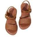 Floerns Girl's Beach Flat Slide Sandals Ankle Strap Open Toe Summer Sandal Shoes (1 Big Kid, Brown)