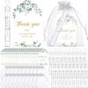 50 PCS Heart Wedding Bubble Wands Mini Bubble Wands Bulk Heart Bubble Wands 50 Thank You Cards,50 Stickers,50 Organza Bags for Wedding Send Off, Anniversaries Celebrations Goodie Bag Stuffer Favors