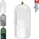 Sliding Lid Toothbrush Organizer, Concealed Toothbrush Holder with Lid, 360 Rotating Clear Dustproof Waterproof 3 Slots Bathroom Countertop Organizer for Bathroom (1 PC White)