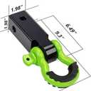Shackle Hitch Receiver 2 inch with Hitch Pin, 41918 Lbs Break Strength Never Rust Receiver Shackle Bracket Heavy Duty and Solid with 3/4'' D Ring Shackle, Towing Accessories for Trucks Green
