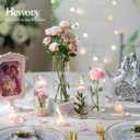 Hewory Glass Cylinder Vases for Centerpieces: 7+6" Tall 12Pcs Clear Small Bud Vases for Flowers Wedding Party Table Decoration - Skinny Hurricane Candle Holders for Floating Candles
