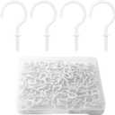 Biaungdo 120 Pack 1/2 Inch Small Screw Hooks with Plastic Box, White Self-Tapping Ceiling Cups Hooks for Hanging