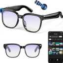 AI Smart Glasses with Camera, 4K 800W HD Video Recording Glasses with Audio, Bluetooth Sunglassess with Camera, Real-Time Translation, Voice Assistant, Object Recognition, Hands-Free Music Calls