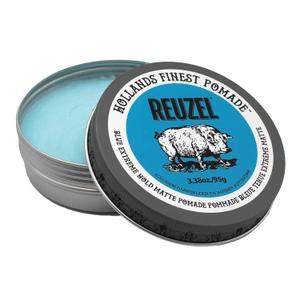 REUZEL Blue Extreme Hold Matte Pomade, Extreme Hold, Water Soluble Styling, Matte Finish, Easy To Wash Out, For All Hair Types, 3.38 oz (3.38 Ounce (Pack of 1))