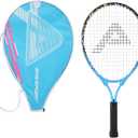 AMA SPORT Kids Tennis Racket for Junior Toddlers Starter Kit 17-25" Tennis Racquet for Girls and Boys with 420D Nylon Shoulder Strap Bag (23 inch, Graffiti Blue)