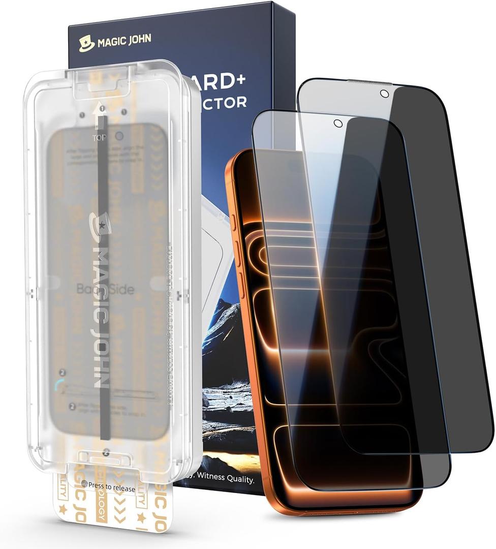 MAGIC JOHN 3rd Gen iPhone 17 Pro Max Privacy Screen Protector 6.9 Inch 2 Pack
