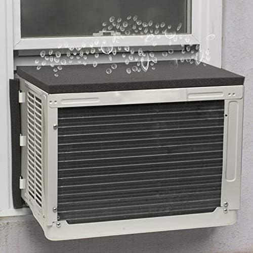 Goodhoily Air Conditioner drip Cushion Black 19 7/10" x 15 7/10" x 4/5" & AC Rain Cover with Holds Strong Magnetic Backing for Window AC Units Stops Cushion Moving,Stops The Noise from Raining