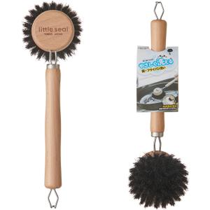 Dish Brush Set of 2, Wooden Handle Natural Bristle Scrubber, Non-Scratch Grease Absorbent for Non-Stick & Cast Iron Cookware, Kitchen Dishwashing Scrub Brush for Cleaning Dishes, Pots, Pans, Sink
