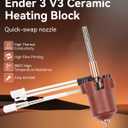 Creality Official Ender 3 V3 Plus/3 V3 Ceramic Heating Block Kit, with Integrated Nozzle, Supports 300°C High Temperature and 600mm/s High-Speed Printing 60W Fast Hotend Kit