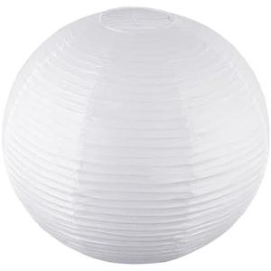 23.6" White Round Paper Lanterns, Large Hanging Paper Lamp Shade, Chinese/Japanese Paper Lantern Pendant Light for Party Decoration, Wedding, Home Decor Ceiling Lampshade(1 Pack)