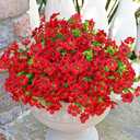 Kingsboomy Artificial Flowers for Outdoors, Faux Plants Flowers, 12 Bundles Silk Colorful Fake Flowers Eucalyptus Realistic UV Resistant for Outside Home Planter Porch Patio Yard Decor (12, Red)