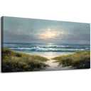 selatala Extra Large Wall Art for Living Room 29"X58", Ocean Sunrise Landscape Canvas Prints Paintings, Flowers Sea Beach Neutral Wall Picture Artwork Farmhouse Decor Office Bedroom Dining Room