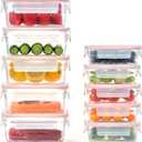 GLASSLOCK 10 pack Glass Meal Prep set (13oz & 34oz) - 100% Airtight & Leakproof, Dishwasher Safe, BPA Free lids, Freezer to Oven Safe, Lunch Bento Box, Pantry & Kitchen Storage