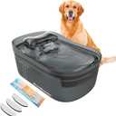 2.3gal/300oz/9L Ultra Quiet Pet Running Water Fountain for Large/Medium Dogs Inside Automatic Dog Water Bowl Dispenser Cat Drinking Fountain Waterfall with Cleaning Kit/3Filters (Gray)