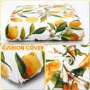 SmoothNovelty 8 Pcs Lemon Printed Couch Cover Stretch Floral Sofa Cushion Bohemian Printed Washable Cushion Covers with Elastic for Furniture Chair Bottom