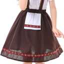 Girls Bavarian Oktoberfest Costume German Dirndl Dresses Outfit Fraulein Oktoberfest Costumes Kids (Brown) XL
