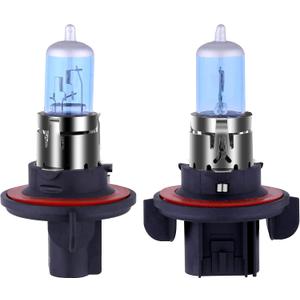 H13 Headlight Bulb 9008 Halogen Headlight Bulbs 5000K Super White Light Long Life Replacement P26.4T 12V 55W/60W (H13/9008, 2 Pack)