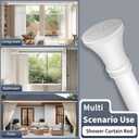 YNL White Shower Curtain Rod 36-84 Inch(3-7ft), No Slip No Drill Stainless Steel Spring Tension Curtain Rod, No Rust Shower Rod Adjustable For Bathroom Window Bedroom