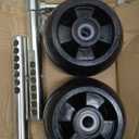 CheeMuii Lawn Mower Deck Gauge Wheel and Deck Arm Kit 2 Pcs Deck Wheels Replace for AM125172 2 Pcs Mower Deck Wheel Arm Replace for AM131288 AM131289