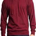 G-Style USA Men's Cross-Dyed Heather Jersey Lightweight Pullover Hoodie Sweatshirt (Red, S)