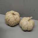 winemana 2 Pack Woven Pumpkin Decor - Fall & Thanksgiving Home Decorations, White Pumpkins Farmhouse Autumn Centerpieces for Table, Mantel, Porch Decor (Cattail Material, Assorted Size)