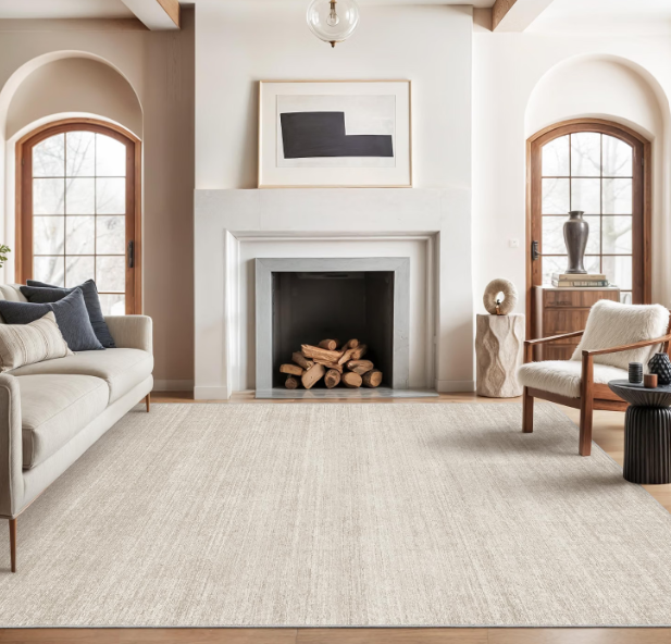 Area Rugs 9x12 Living Room, Large Washable Rug Non Slip, Beige
Soft Low Pile, Thin & Lighweight, Stain Resistant Folable Modern Indoor Carpet Rugs for Bedroom, Dining Room, Home Decor