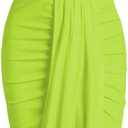 ZAFUL Women's Casual Sleeveless Summer Two Piece Outfits Crop Top and Side Split Draped Ruched Maxi Skirt Set Solid Suiting