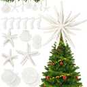 Coastal Christmas Tree Decor with 20 Pcs Resin Starfish Ornaments Christmas Coastal Topper Wedding Bathroom Decor Seashell Sand Dollars Beach for Xmas Holidays Beach(Stylish)