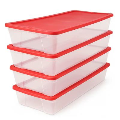 Sterilite 6 qt. Storage Boxes, Clear Plastic Containers with Lid, Set of 4