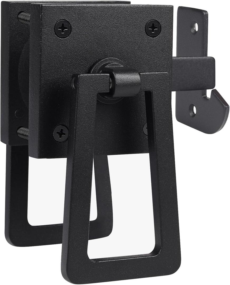 BARNSMITH Heavy Duty Gate Latch, Double Side Gate Latches, Matte Black Fence Latch, Garden Door Latch, Pool Gate Latch