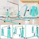 FC FUNCHEER Gymnastics Bar for Kids Ages 3-15, 35" to 60" Adjustable Height, 4FT Wide Base - Professional Kip Bar with 360 Stability & Fiberglass Crossbar, Easy Fold&Solid Design for Home Training