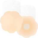 Ginmewrae Pasties Nipple Cover Breast Lift Tape Pasties Silicone Nippleless Cover Reusable Breast Tape for Women (Beige)