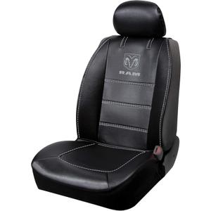 Plasticolor 008628R25 RAM 3-Piece Deluxe Sideless Seat Cover - Gray Logo - 1 Ea, Black (Universal Fit)