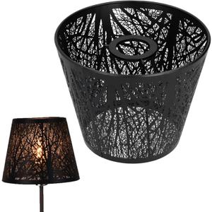 Metal Lamp Shade, Forest Tree Shaped E27 Clip On Small Lampshade for Table Lamp Bedroom Bedside Decor (Black)