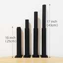 Metal Adjustable Furniture Legs 10-17 inch, Wlrrcwdttc Sofa Cabinet Legs Adjustable Height Replacement Support Legs for Bed/Couch/Dresser/Chair/TV Stand/Coffee Table, Legs for Furniture Set of 4-Black