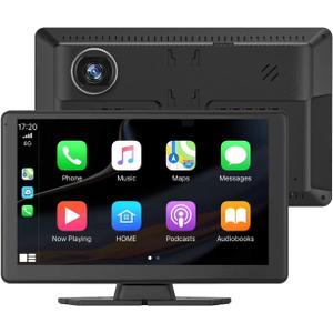 9" Portable Carplay Screen for Car Wireless CarPlay & Android Auto Carscreen wiht 5K Dash Cam & 1080p Backup Camera/Bluetooth/GPS/Voice Control/Mirror Link