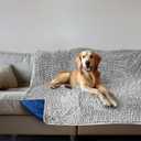 Muddy Mat Dog Blanket - Chenille Water Absorption Blanket for Bed & Couch Cover for Dogs Washable, Anti-Slip Soft and Durable Furniture Protector for Dogs - Grey 30"x70"