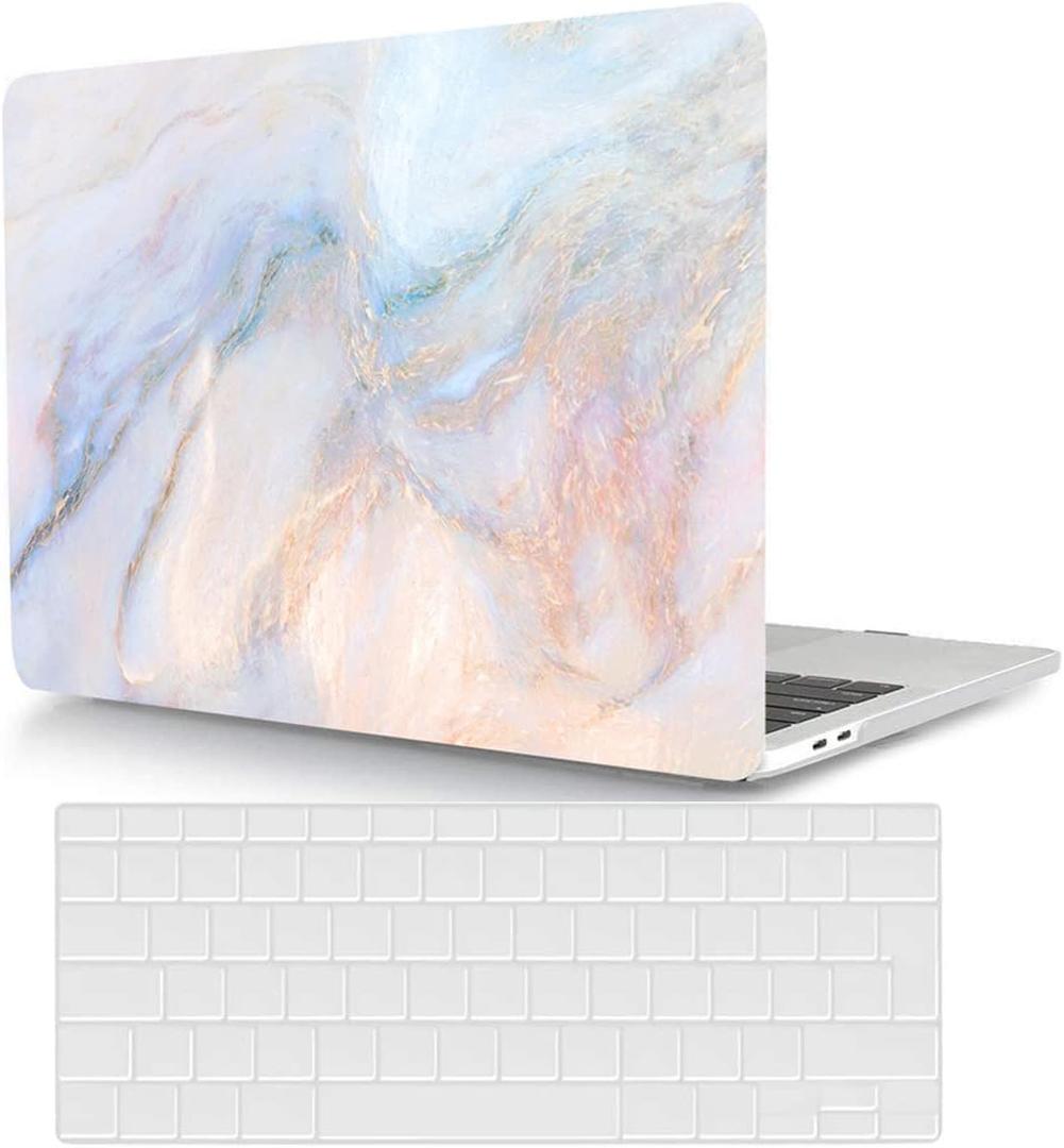 Hard Cover Compatible with MacBook Pro 13 Inch Case 2012 2013 2014 2015 Release Model A1425 A1502, Plastic Laptop Cover & Keyboard Skin for MacBook 13.3" with Retina Display, Colour Marble