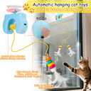 AIERSA Interactive Cat Hanging Toys for Indoor Cats,Automatic Cat Hanging Toys for Bored Indoor Adult Cats, Caterpillar and Flying Bird Toy for Door Frame, Self-Play Pet Chase Toy