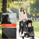 VEVOR Pet Stroller, 35 lbs Weight Capacity, Foldable Dog Cart, 3 Wheels Cats Carts with Mesh Windows and Cup Holders, Portable Pet Carrier Stroller with Brake, for Small to Medium Pets