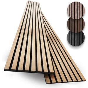 2-Pack Wood Panels for Wall - Acoustic Wood Slat Wall Panels, Soundproof Wooden Paneling for Interior Decor 94.5" × 12.6"
