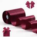 Red Satin Ribbon 4 Inch x 22 yd Wide Ribbon for Grand Opening Business Cuttings Ceremony Bow Christmas Festival Decor