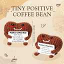 12 Pcs Crochet Coffee Gifts Bulk Small Handmade Plush Coffee Bean with Cards Employees Appreciation Crochet Gifts for Coworkers Staff Home Office Decor Valentines Holiday Party Favor