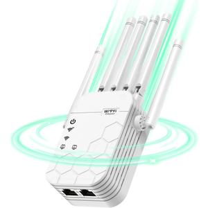 WiFi Extender Signal Booster for Home, AC1900Mbps Dual Band WiFi Booster, Covers up to 12880 sq.ft & 105 Devices, 6X Faster Wireless WiFi Extender with Ethernet Port, Internet Booster for Home