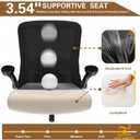 Ergonomic Office Chair for Long Hours, Adjustable Padded Lumbar Support for Lower Back Relief, 330 lb Capacity, Comfortable Computer Desk Chair for Home Office, Work & Study, Black