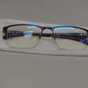 SKYOAK 2 Pack Premium TR90 Reading Glasses for Men, Half Frame No-Line Blue Light Blocking Computer Readers (Progressive (Black+gun) & Top is Not 0 (3 Ft Range) Tr90)